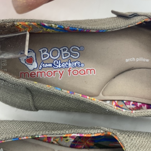 Bobs by Skechers Natural Gray Espadrille W/ Memory Foam Footbed 8.5 ESP4064 - Picture 4 of 11